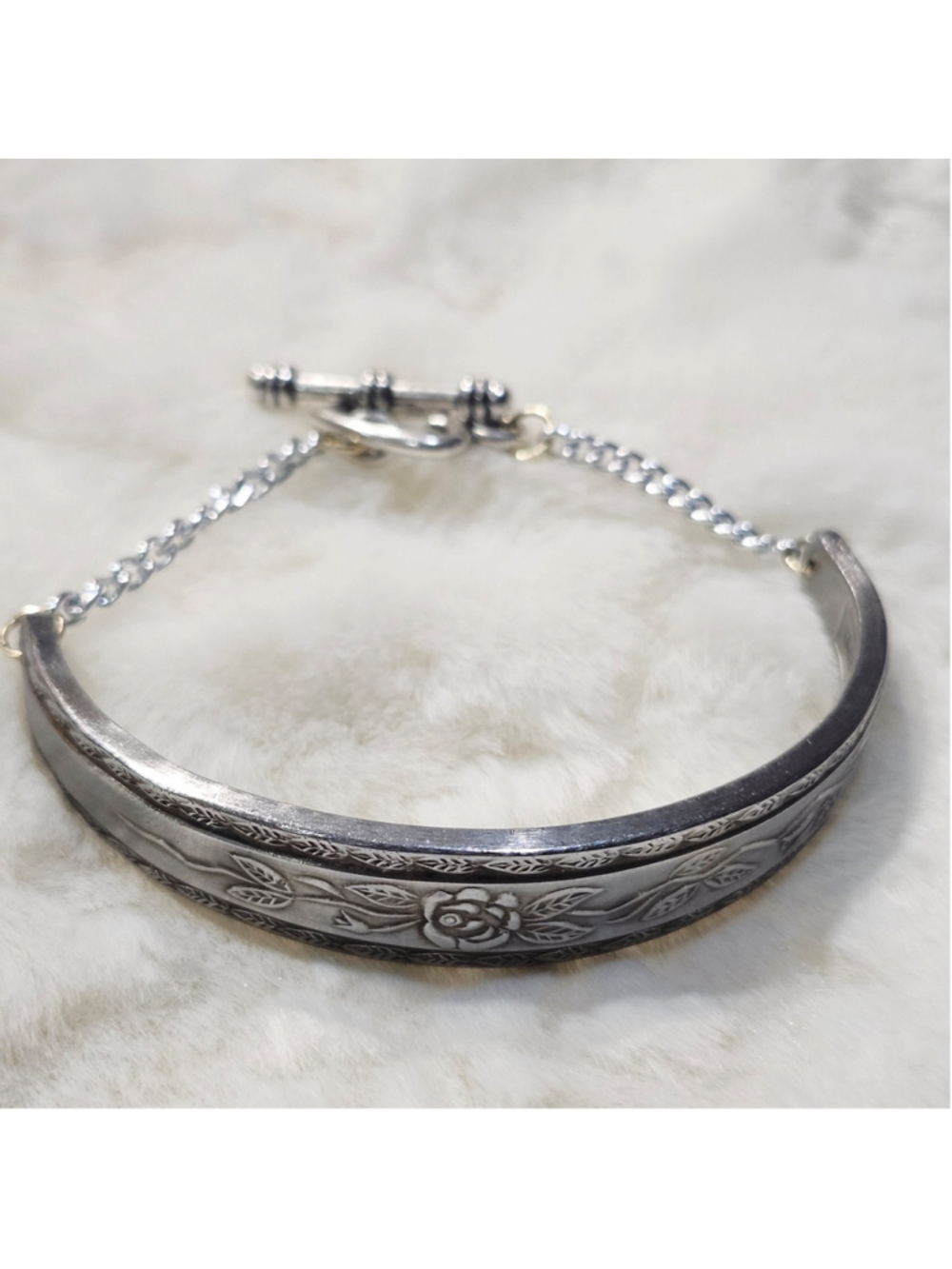 Floral Rose bracelet Spoon Handle Floral jewelry